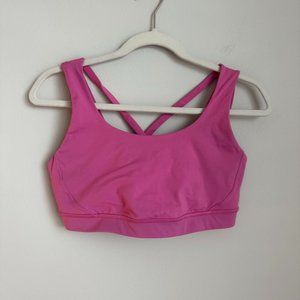Lululemon Athletica Neon Pink Criss Cross Back Sports Bra Size 10